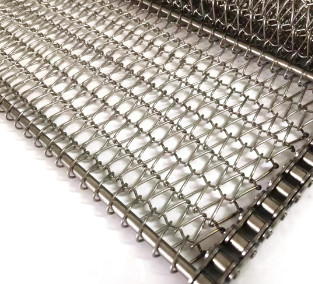 SS 304 Plain Weave Wire Mesh Flat Wire Mesh Belt Untuk Mesin Memanggang Kacang Kering