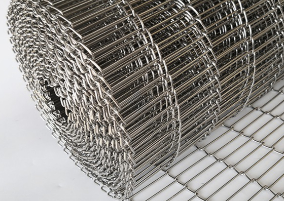 304 Stainless Steel Wire Mesh Chain Link Conveyor Belt Untuk Mesin Cokelat