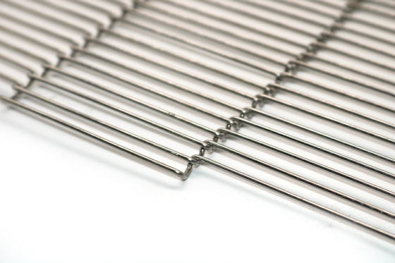 Food Grade Flat Flex 304 Stainless Steel Mesh Belt Weave Chain Wire Untuk Memanggang Roti