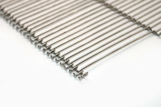 Food Grade Flat Flex 304 Stainless Steel Mesh Belt Weave Chain Wire Untuk Memanggang Roti