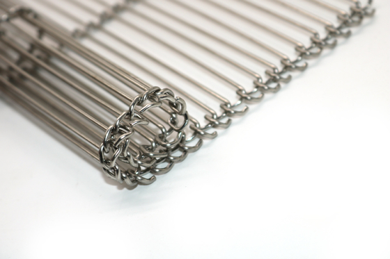 Konveyor Sabuk Engsel Stainless Steel Rantai Seimbang Ganda Untuk Mesh Pengering