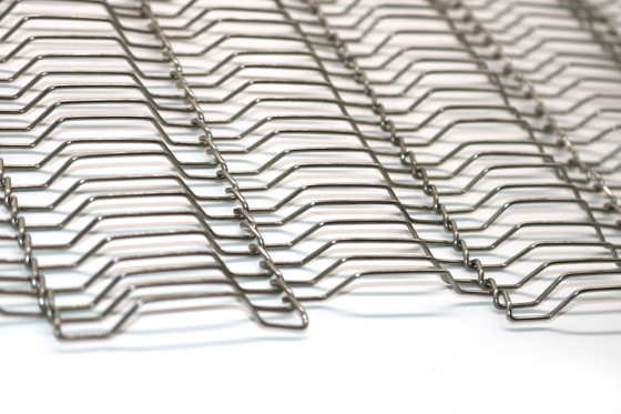 Konveyor Sabuk Engsel Stainless Steel Rantai Seimbang Ganda Untuk Mesh Pengering