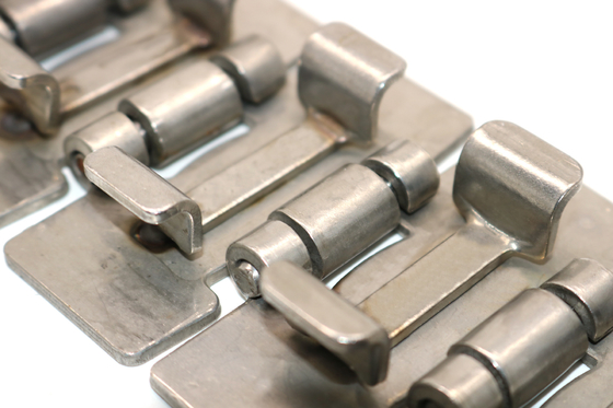 302 Stainless Steel Driven Roller Flat Top Chain Slat Untuk Pengolahan Makanan