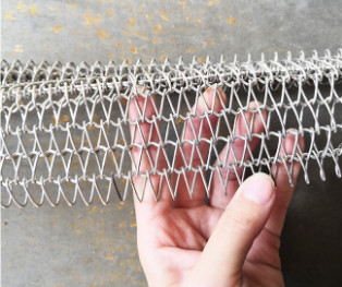 Suhu Tinggi 314 310s Stainless Steel Spiral Mesh Conveyor Chain Belt Metal