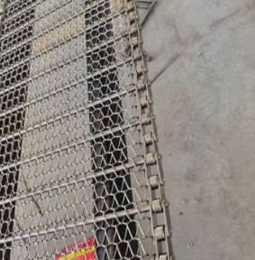 Disesuaikan Food Grade 304 SS Wire Mesh Conveyor Belt Metal Chain Link