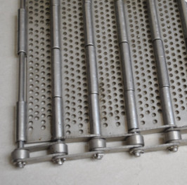 Rantai Pelat Sabuk Konveyor Berlubang Stainless Steel Beban Tinggi