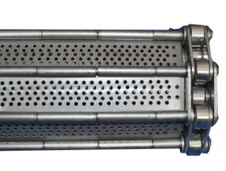 Rantai Pelat Sabuk Konveyor Berlubang Stainless Steel Beban Tinggi