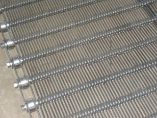 Tahan Panas 304 316 Stainless Steel Wire Mesh Belt Eye Link Untuk Pizza Oven