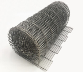 Stainless Steel Flat Flex Driven Oven Conveyor Belt Kawat Logam Untuk Kue Pendingin