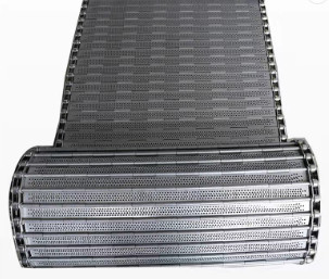 Sabuk Konveyor Rantai Pelat Stainless Steel Berengsel untuk Chip