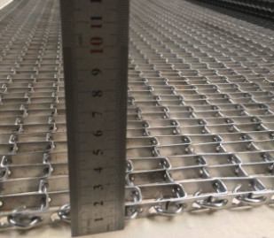 Flat Flex Enrobe Stainless Steel Conveyor Belt Wire Mesh Untuk Toko Roti