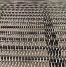 Eye Link Food Grade 304 Stainless Steel Wire Conveyor Belt Ukuran Disesuaikan