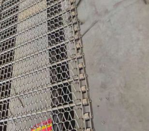 Eye Link Food Grade 304 Stainless Steel Wire Conveyor Belt Ukuran Disesuaikan