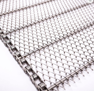 Rantai Tahan Suhu Tinggi Drive Flat Flex Belt Wire Mesh untuk Conveyor