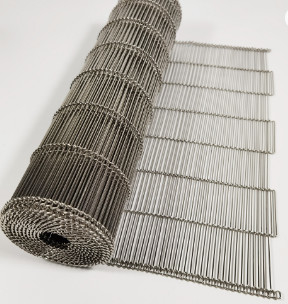 Pizza Oven 316 Stainless Steel Wire Conveyor Food Mesh Belt Untuk Memanggang