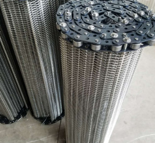 Food Grade Diamond Mesh Steel Mesh lembar Conveyor Belt Untuk Oven