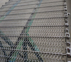 Food Grade Diamond Mesh Steel Mesh lembar Conveyor Belt Untuk Oven