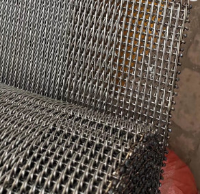 Food Grade Diamond Mesh Steel Mesh lembar Conveyor Belt Untuk Oven