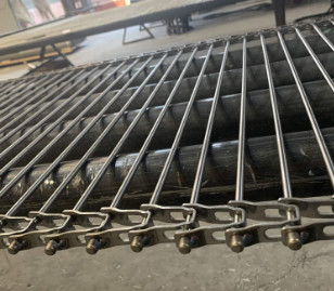 Sabuk Konveyor Stainless Steel SS201 Seimbang Ganda MS Wire Mesh