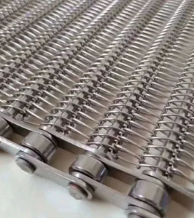 Stainless Spiral Freezer Belt Woven Wire Mesh Panels Untuk Peralatan Konveyor Makanan