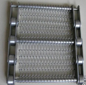 Stainless Steel Rantai Logam Conveyor Belt Mesh Sprocket Didorong