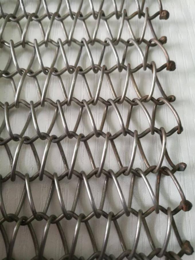 0.5mm-4mm Seimbang Spiral SS Wire Mesh Belt Conveyor Untuk Bakery Tunnel Oven 0