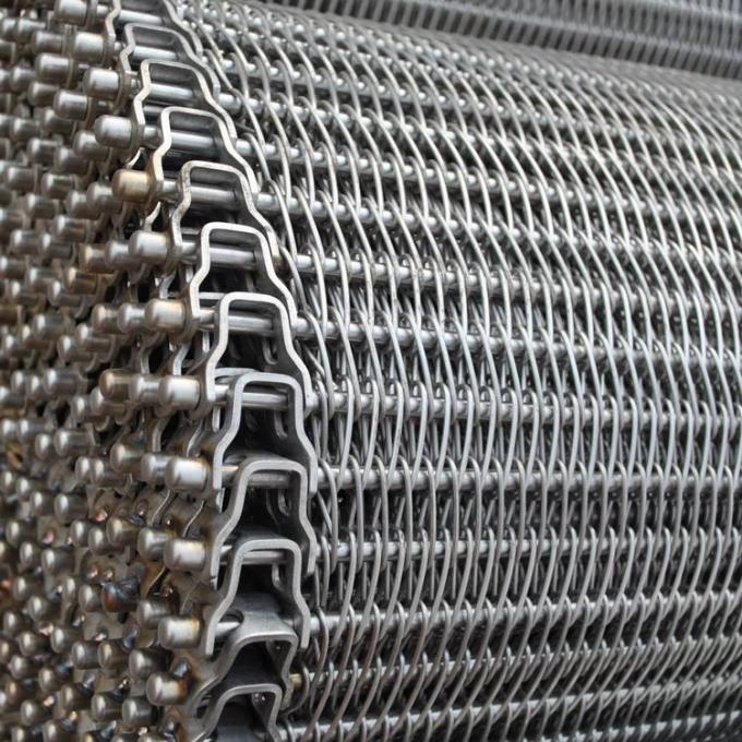 SUS316L Stainless Steel Conveyable Conveyor Belt Fabrikasi Kawat Mesh 12