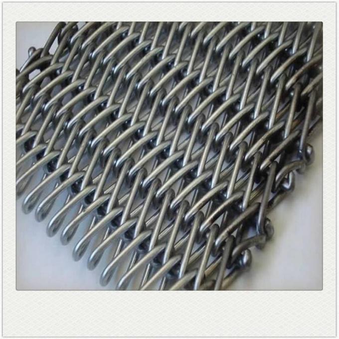 400mm 500mm Metal Wire Mesh Conveyor Flat Flex Belt Dengan Rantai 2