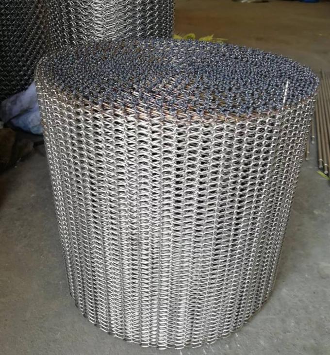400mm 500mm Metal Wire Mesh Conveyor Flat Flex Belt Dengan Rantai 9